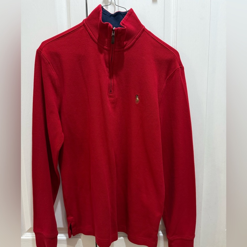 Ralph Lauren Red Zip Up Sweater